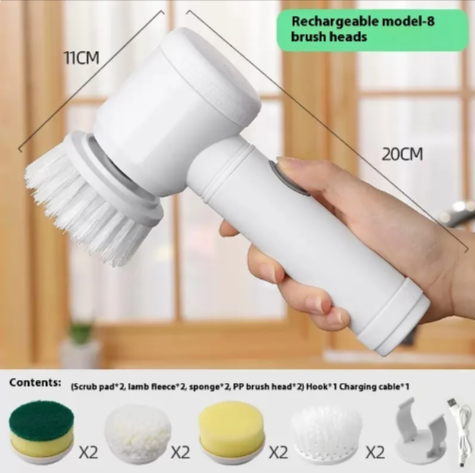 Cepillo de Limpieza Eléctrico Multifunción de Mano | Herramienta Potente para la Limpieza del Hogar