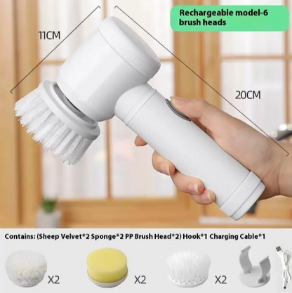 Cepillo de Limpieza Eléctrico Multifunción de Mano | Herramienta Potente para la Limpieza del Hogar