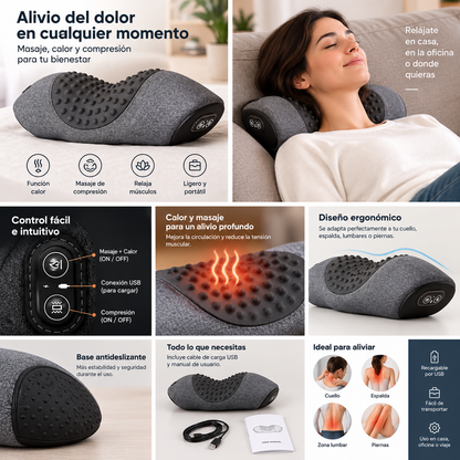 Almohada Térmica Masajeadora Cervical